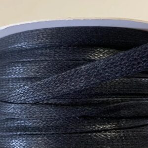 detail van koord zwart cotton wax black 0,5 cm — gewaxte katoen