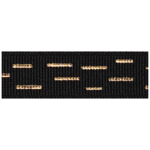 geribbeld lint zwart black with golden 1,5 cm