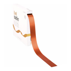 satijnen lint cognac 2,5 cm