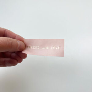 sticker roze 6,5 x 2,5 cm