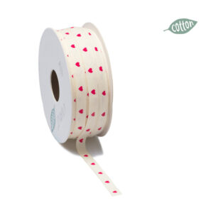 sierlint wit cotton cuore rood 0,8 cm