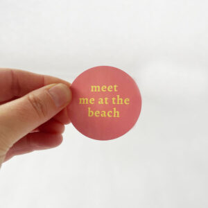 sticker roze at the beach 5 cm