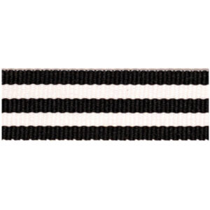 geribbeld lint zwart met witte strepen 1,6 cm
