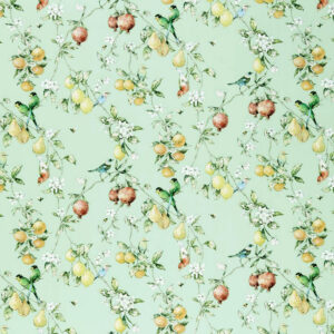 geschenkpapier muntgroen met fruitmotief en 75 cm