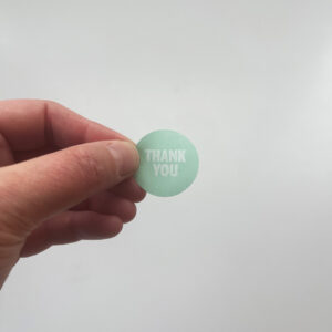 sticker munt 3 cm uit de collectie Thank You