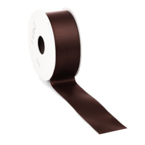 dubbelzijdig satijnen lint chocoladebruin 3,8 cm