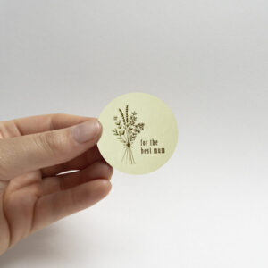 sticker beige for the best mum ecru 4 cm