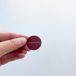 sticker bordeaux 3 cm uit de collectie Thank You