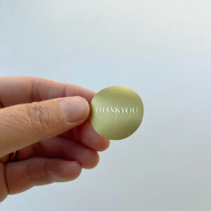 sticker goud 3 cm uit de collectie Thank You
